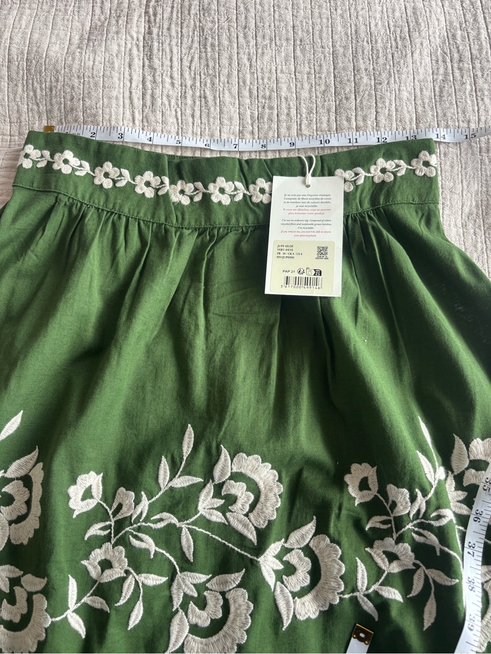 NWT Sézane Set - Siloe Skirt + Claire Blouse in Summer Green Size 4/36 - Picture 8 of 13